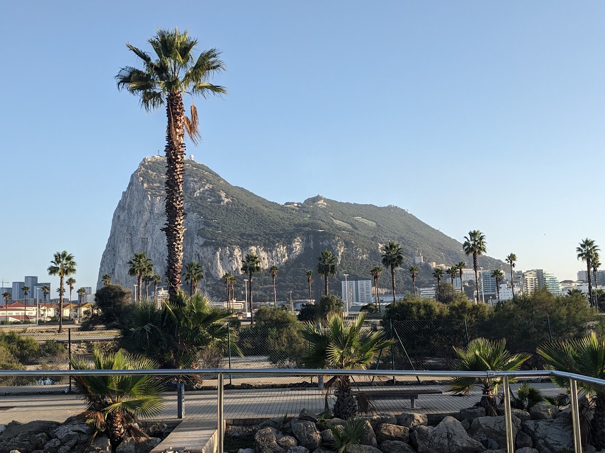 The view of the Rock from the roof top deck of our Houseboat accommodations.